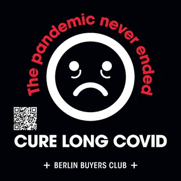 Sticker: The pandemic never ended. Cure Long Covid