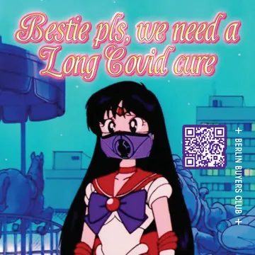 Sticker: Sailor Mars in a mask. Bestie pls, we need a Long Covid cure